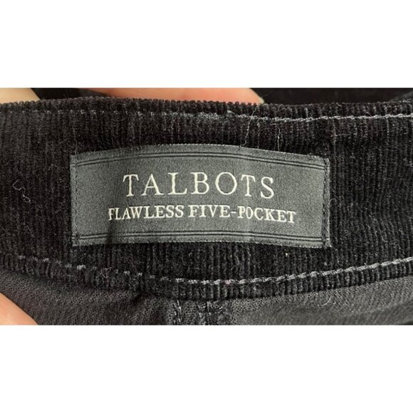 Talbots Flawless Five Pocket Pants Size 10 Straight Leg Velveteen Stretch Black - Picture 9 of 12